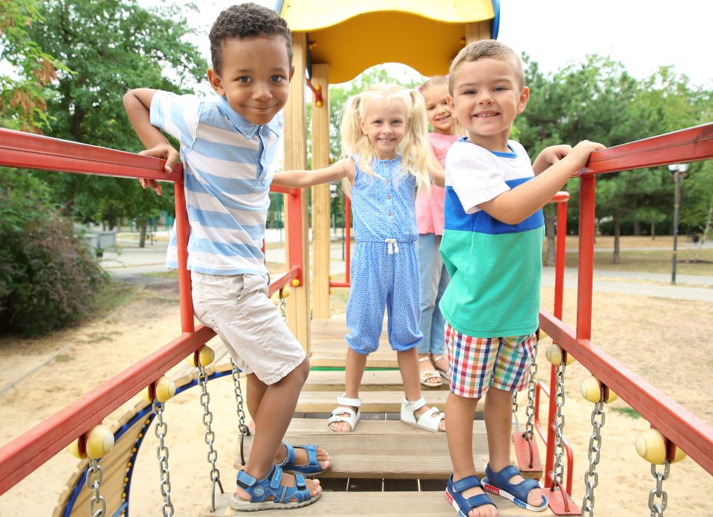 Kids playing at the playground