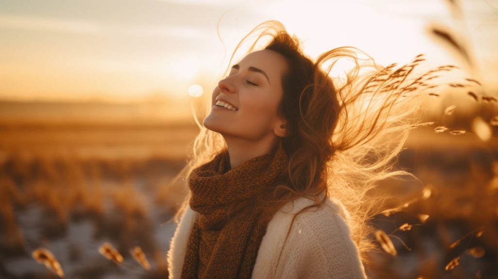 Woman feeling well
