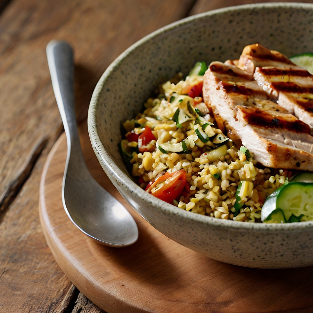 Tahini Chicken Rice Bowl